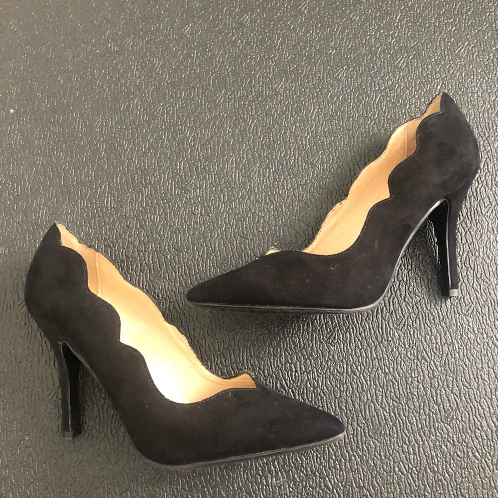 Chinese Laundry Suede Scalloped High Heels